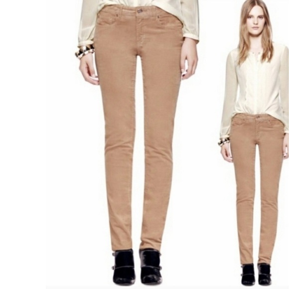 Tory Burch Super Skinny Tan Corduroy Jeans Size 26 - Picture 1 of 6